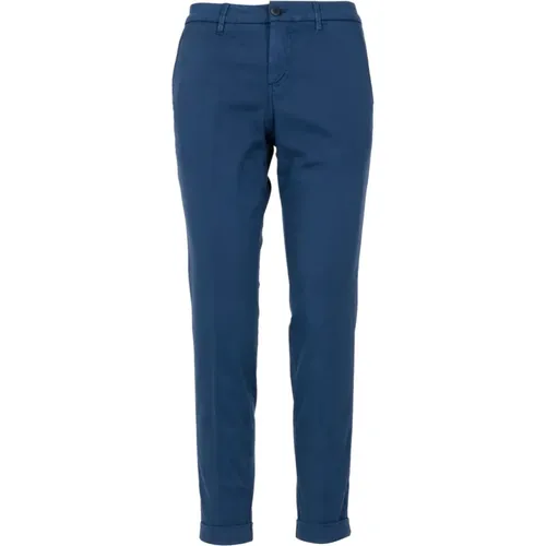 Blaue Baumwollhose Regular Fit Taschen , Damen, Größe: W27 - Fay - Modalova