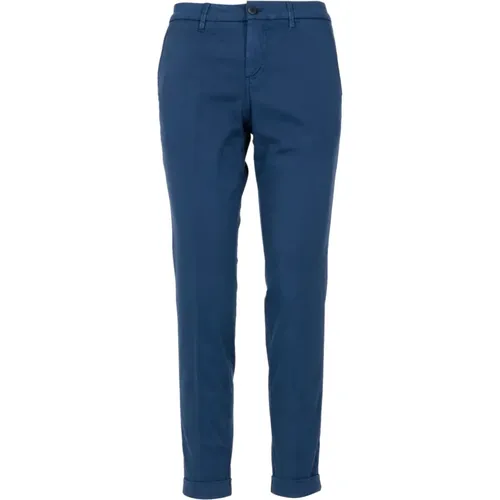 Blaue Baumwollhose Regular Fit Taschen , Damen, Größe: W28 - Fay - Modalova