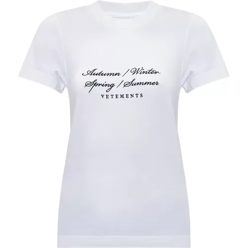 T-Shirt mit Logo , Damen, Größe: M - Vetements - Modalova