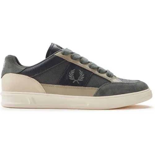 Tennisschuhe B440 Schwarz/Grün , Herren, Größe: 43 EU - Fred Perry - Modalova