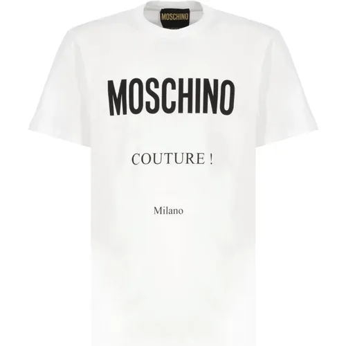 T-shirt with logo print , male, Sizes: L, XL, S - Moschino - Modalova