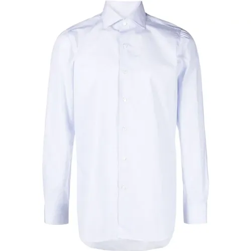 Striped Button-Front Shirt , male, Sizes: S - Finamore - Modalova