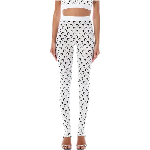 Moon Phase Leggings Optical White Black , female, Sizes: S, M - Marine Serre - Modalova