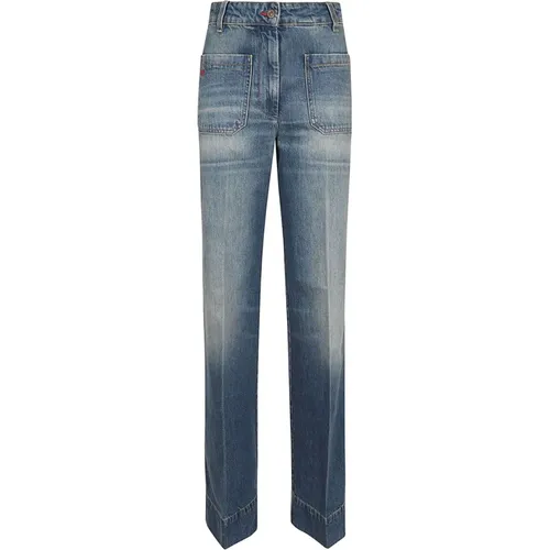 Women's Clothing Jeans Grey Ss24 , female, Sizes: W24 - Victoria Beckham - Modalova