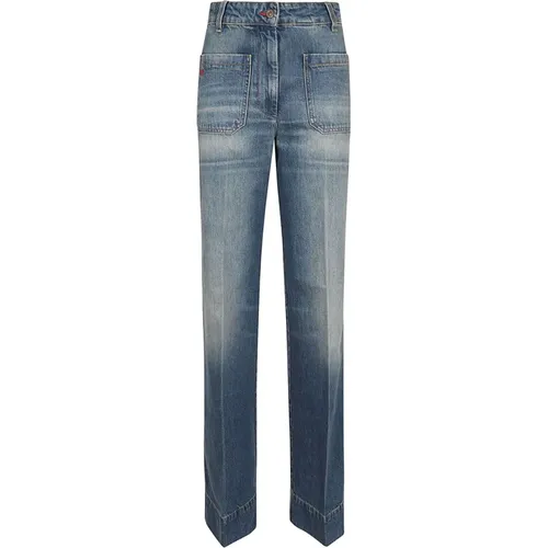 Womens Clothing Jeans Grey Ss24 , female, Sizes: W28, W27, W29 - Victoria Beckham - Modalova