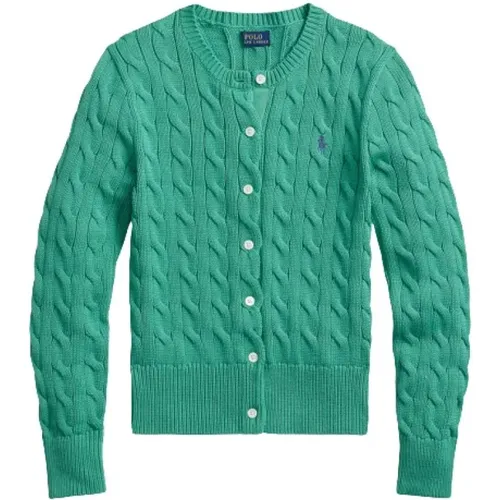 Grüner Cable Knit Cardigan , Damen, Größe: XS - Polo Ralph Lauren - Modalova
