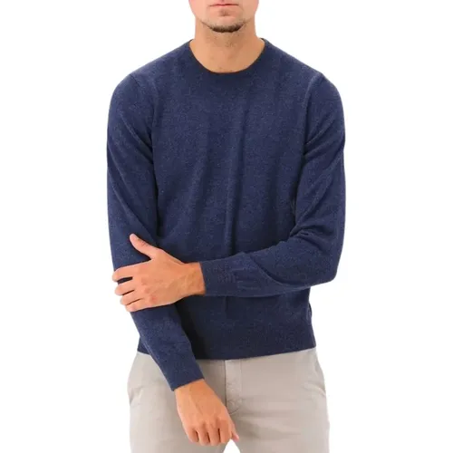 Blaue Kaschmirwolle Crewneck Pullover , Herren, Größe: XL - Gran Sasso - Modalova