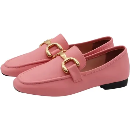 Petalo Rote Loafer mit Goldenem Schmuckelement , Damen, Größe: 41 EU - Bibi Lou - Modalova