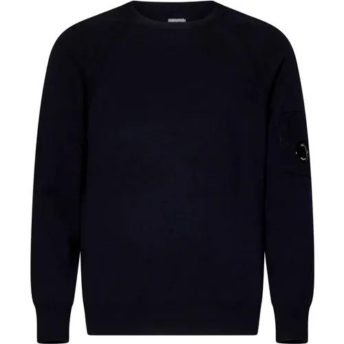 Wool Sweater with Lens Detail , male, Sizes: L, XL, M, S - C.P. Company - Modalova