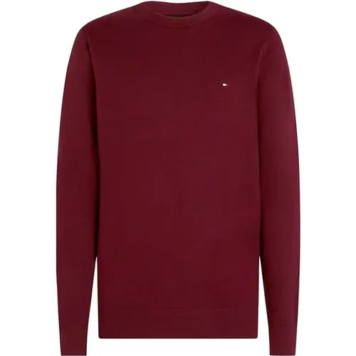 Bordeaux Sweaters, Cotton, Cashmere , male, Sizes: 2XL, XL, L - Tommy Hilfiger - Modalova