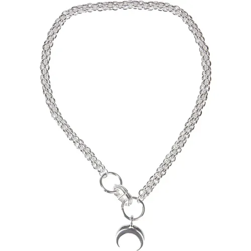 Charm Necklace in Silver Plated Finish , female, Sizes: ONE SIZE - Marine Serre - Modalova