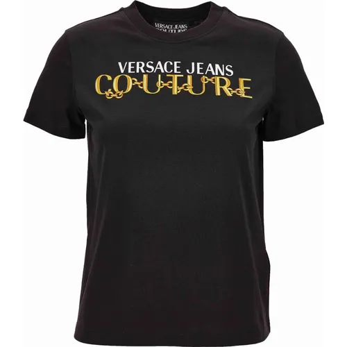 Schwarze T-Shirt und Polo Kollektion - Versace Jeans Couture - Modalova