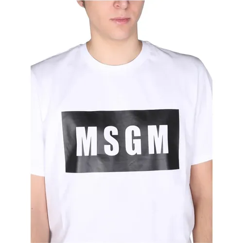 Logo-T-Shirt , Herren, Größe: L - Msgm - Modalova