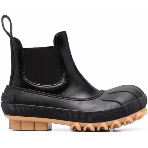 Schwarze synthetische Duck City Chelsea Stiefel , Damen, Größe: 38 EU - Stella Mccartney - Modalova