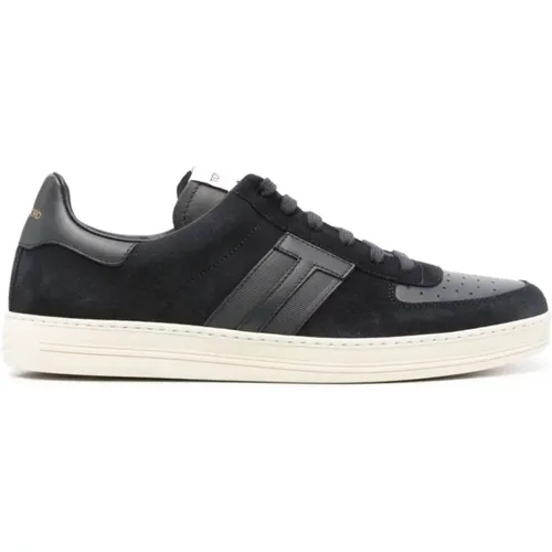 Blaue Sneakers Panel Design T-Patch , Herren, Größe: 40 EU - Tom Ford - Modalova