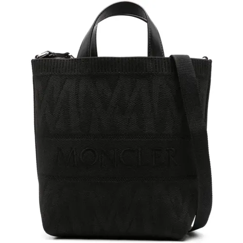 Schwarze Mini Strick Tote Tasche , Damen, Größe: ONE Size - Moncler - Modalova