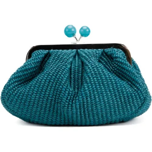 Rafia Clutch Tasche mit Abnehmbaren Trägern , Damen, Größe: ONE Size - Max Mara Weekend - Modalova