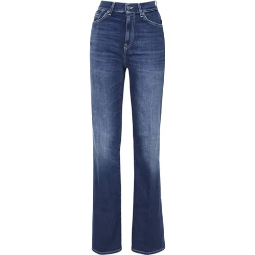 Denim Cotton Jeans Zip Button Closure , female, Sizes: W25, W24, W27, W26, W28 - Dondup - Modalova