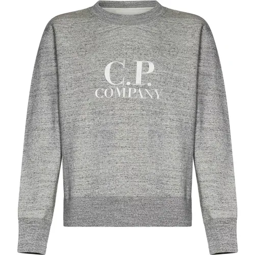 Grey Sweatshirt Aw24 Elegant Logo Embroidery , male, Sizes: XL, M, S, L - C.P. Company - Modalova