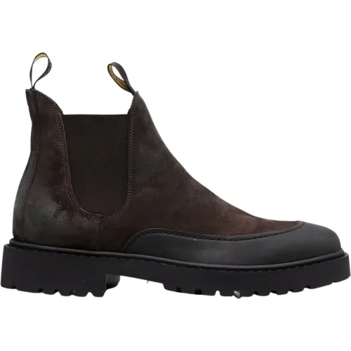 Dunkelbraune Wildleder Chelsea-Stiefel - Doucal's - Modalova