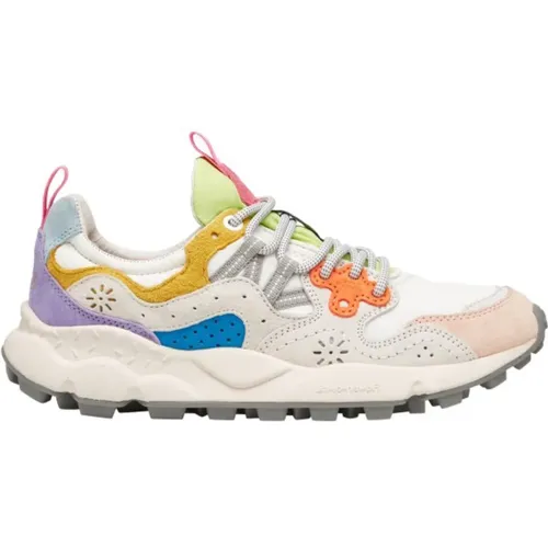 Women's Shoes Sneakers White, Pink Ss24 , female, Sizes: 4 UK, 6 UK - Flower Mountain - Modalova