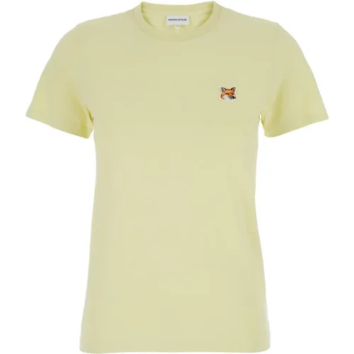 Mutiger Fuchskopf Patch T-shirt , Damen, Größe: M - Maison Kitsuné - Modalova