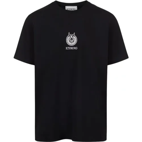 T-Shirt mit Cartoon-Grafik und Logo , Herren, Größe: M - Iceberg - Modalova