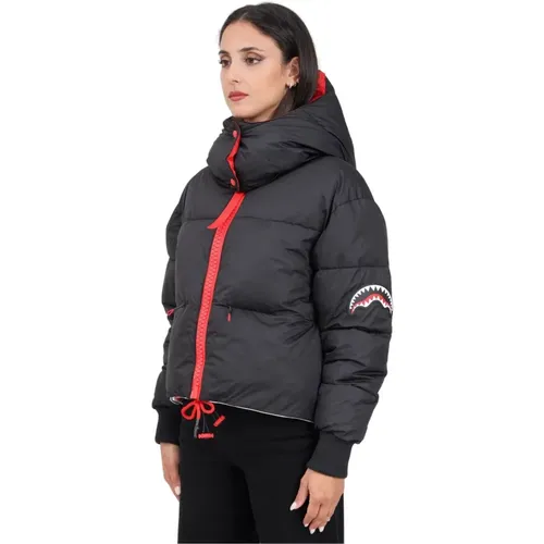 Schwarze Daunenjacke für Frauen , Damen, Größe: S - SPRAYGROUND - Modalova