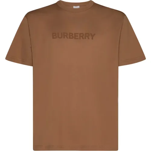 Logo Print Crew Neck T-shirts , Herren, Größe: M - Burberry - Modalova