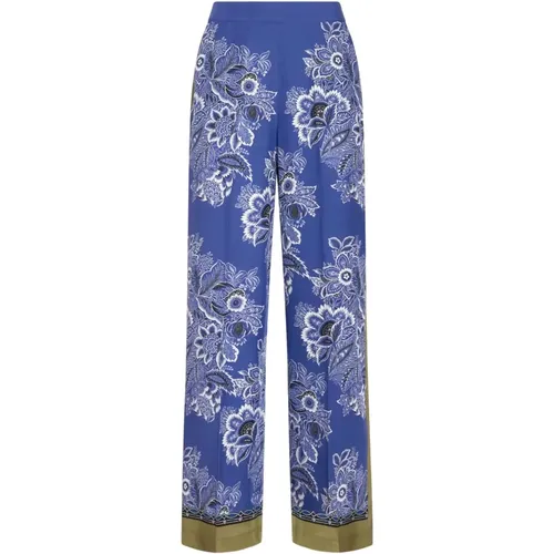 Trousers,Blaue Hose mit Blumenmuster - ETRO - Modalova