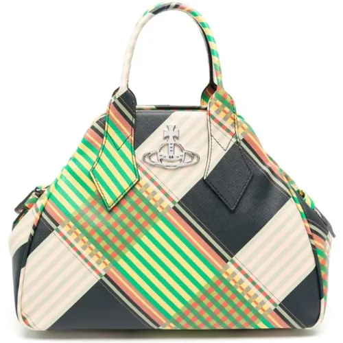 Mehrfarbige Tartan Check Lederhandtasche - Vivienne Westwood - Modalova