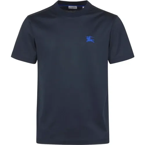 Blau Equestrian Knight Design T-Shirt , Herren, Größe: M - Burberry - Modalova