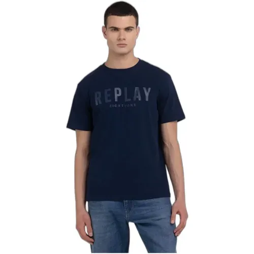 T-Shirts , male, Sizes: 2XL, XL, M, S, 3XL, L - Replay - Modalova