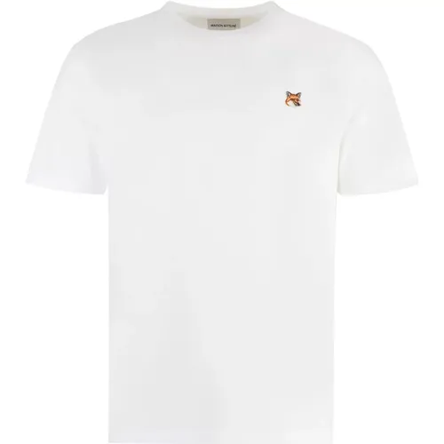 Cotton crew-neck T-shirt , male, Sizes: M, L - Maison Kitsuné - Modalova