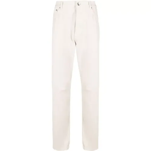Mid-rise straight-leg jeans white , male, Sizes: 3XL, S, L - BRUNELLO CUCINELLI - Modalova