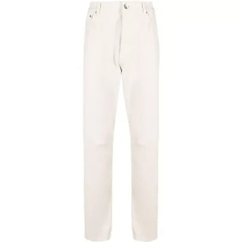 Mid-rise straight-leg jeans white , male, Sizes: S - BRUNELLO CUCINELLI - Modalova