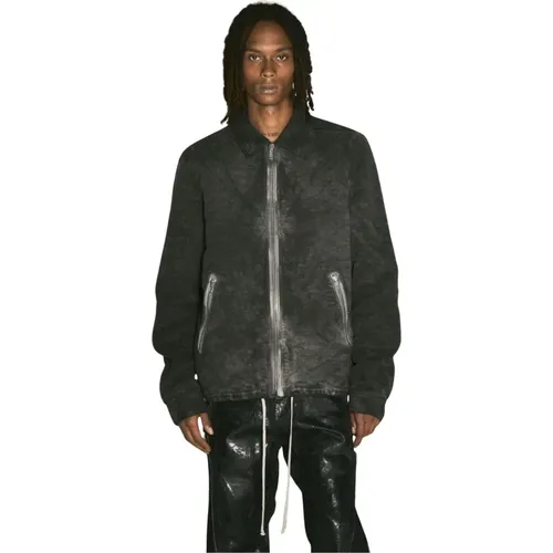 Gepolsterte Jacke mit Reißverschluss Texturiert Klassischer Kragen - Rick Owens - Modalova