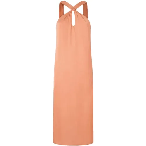 Korallfarbenes Ärmelloses Kleid für Frauen , Damen, Größe: XL - Pepe Jeans - Modalova