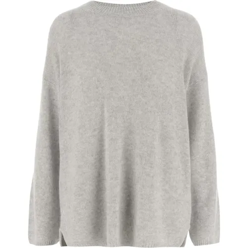 Kaschmir Seiden Crew Neck Pullover Grau - allude - Modalova