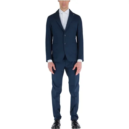 Cotton Twill Single Breasted Suit Set , male, Sizes: XL, 2XL - Tagliatore - Modalova