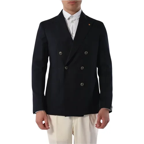 Double-breasted wool jacket with slim fit , male, Sizes: XL, M, L, 2XL - Tagliatore - Modalova