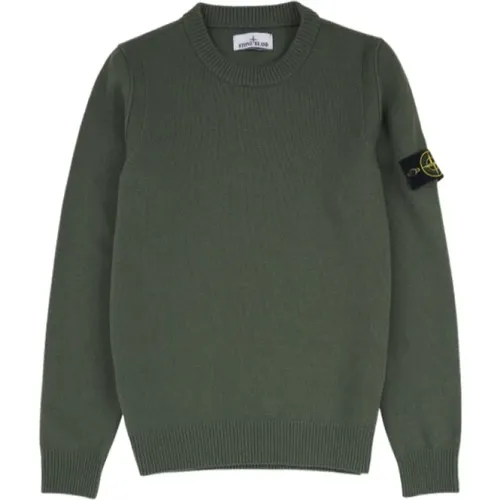 Grüner Strickpullover mit Kompassdetail , Herren, Größe: S - Stone Island - Modalova