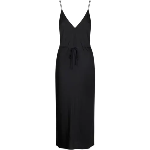Schwarzes Midi Slip Kleid , Damen, Größe: 2XS - Calvin Klein - Modalova