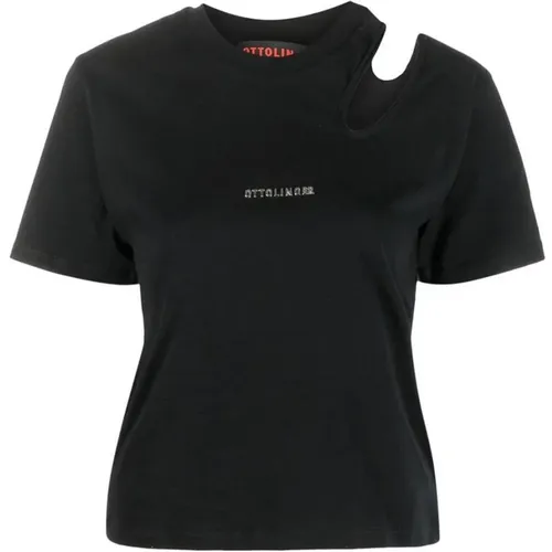 Cotton T-shirt with Cut-out Detail , female, Sizes: M, XS - Ottolinger - Modalova