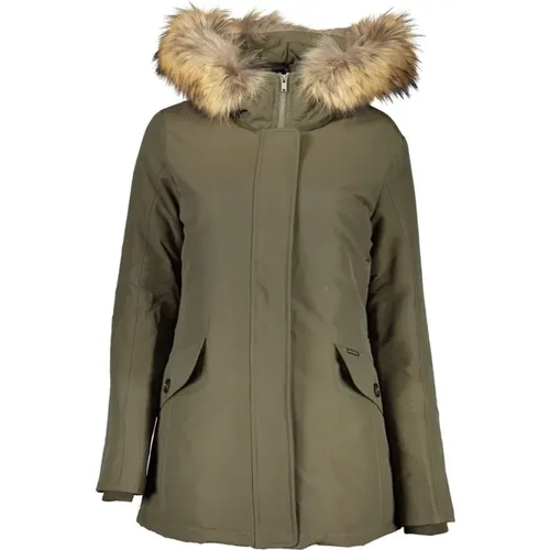 Hooded Jacket with Removable Fur , female, Sizes: S, XL, L - Woolrich - Modalova