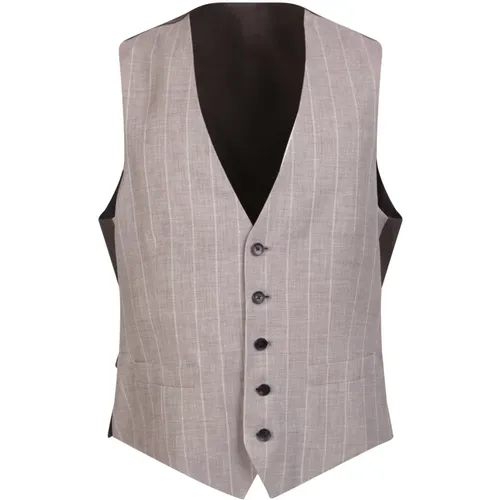 Striped -Neck Waistcoat , male, Sizes: L - Lardini - Modalova