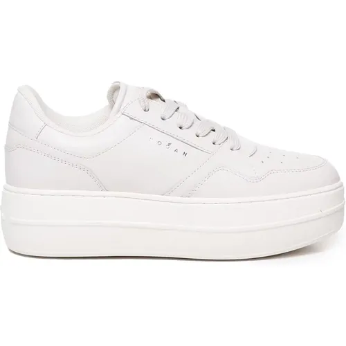 Weiße Sneakers mit Dicker Gummisohle , Damen, Größe: 39 EU - Hogan - Modalova