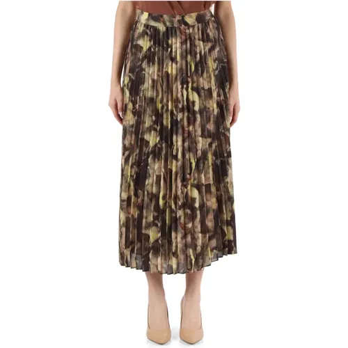 Pleated skirt with all-over print , female, Sizes: L, 2XL, XL, 3XL - Boss - Modalova