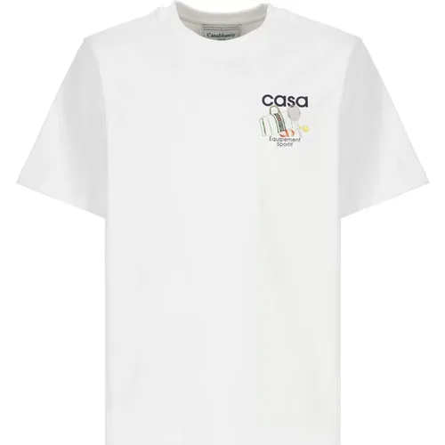 Sportif Logoed Cotton T-shirt for Men , male, Sizes: S, XL, 2XL, L, M - Casablanca - Modalova
