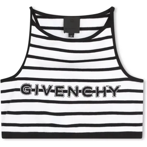 Sleeveless Tops,Kinder Weißes Gestreiftes Logo-Top - Givenchy - Modalova